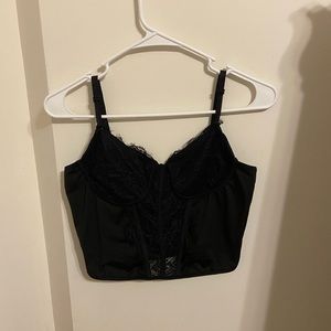 black corset crop top
